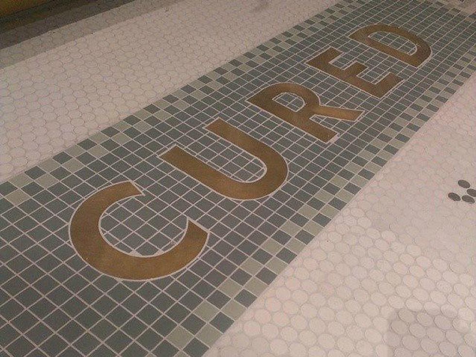 Cured tile floor