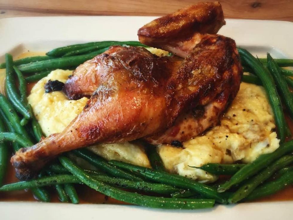 Dai Due Austin restaurant roast chicken dish