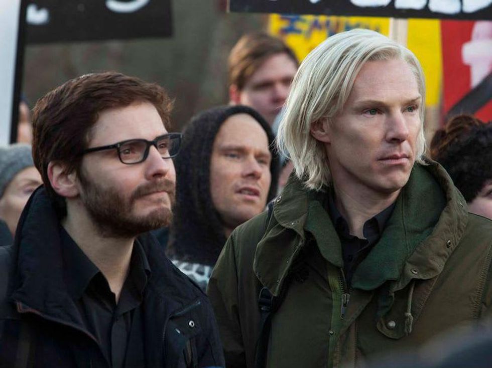 Daniel Bruhl and Benedict Cumberbatch in The Fifth Estate