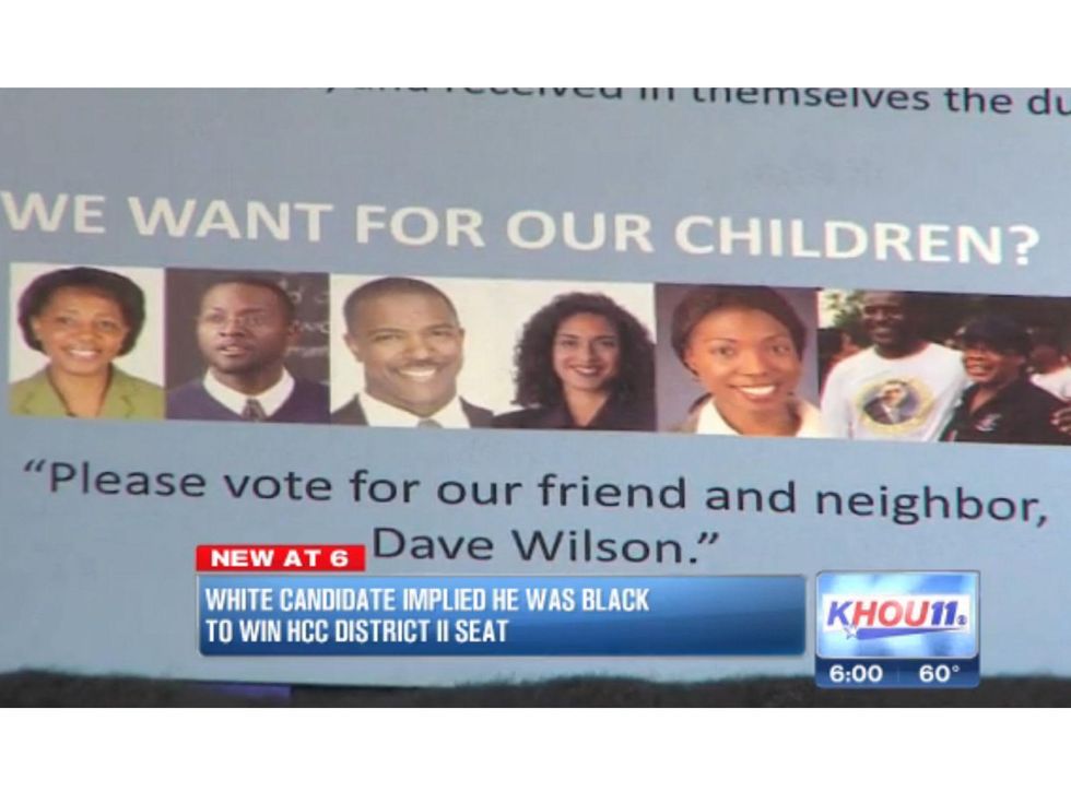 Dave Wilson campaign brochure with all African-America people in flyer