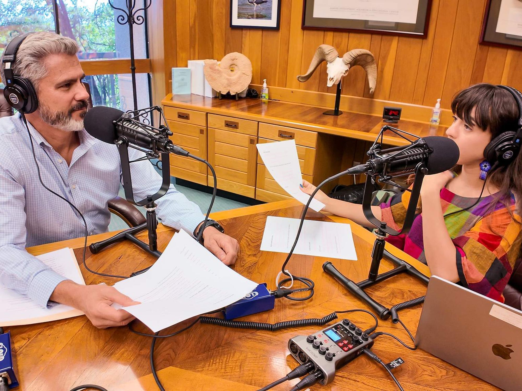 David Yoskowitz and Morgan O\u2019Hanlon recording Better Outside podcast
