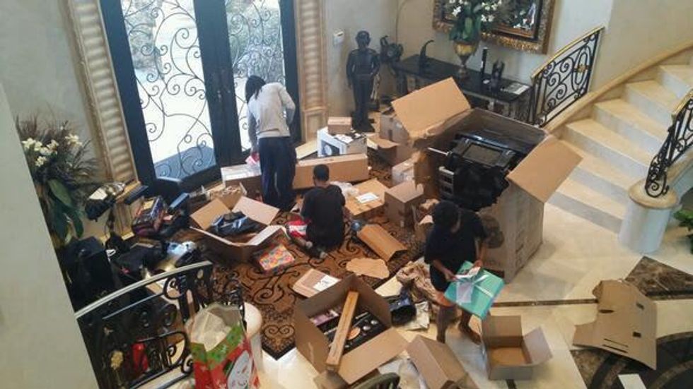 Deion Sanders' house on Christmas morning