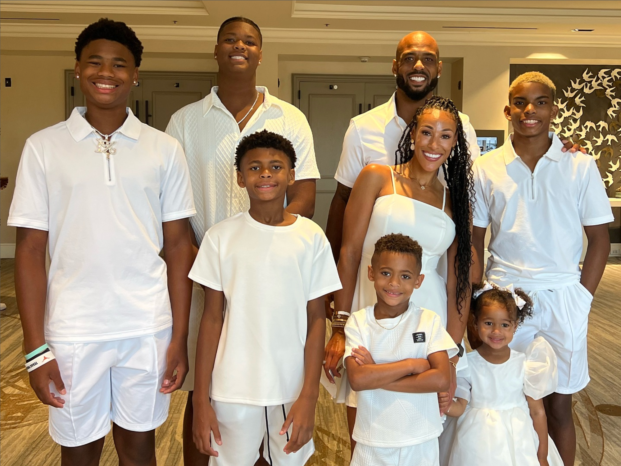 Derrick Johnson with wife Brittni and family