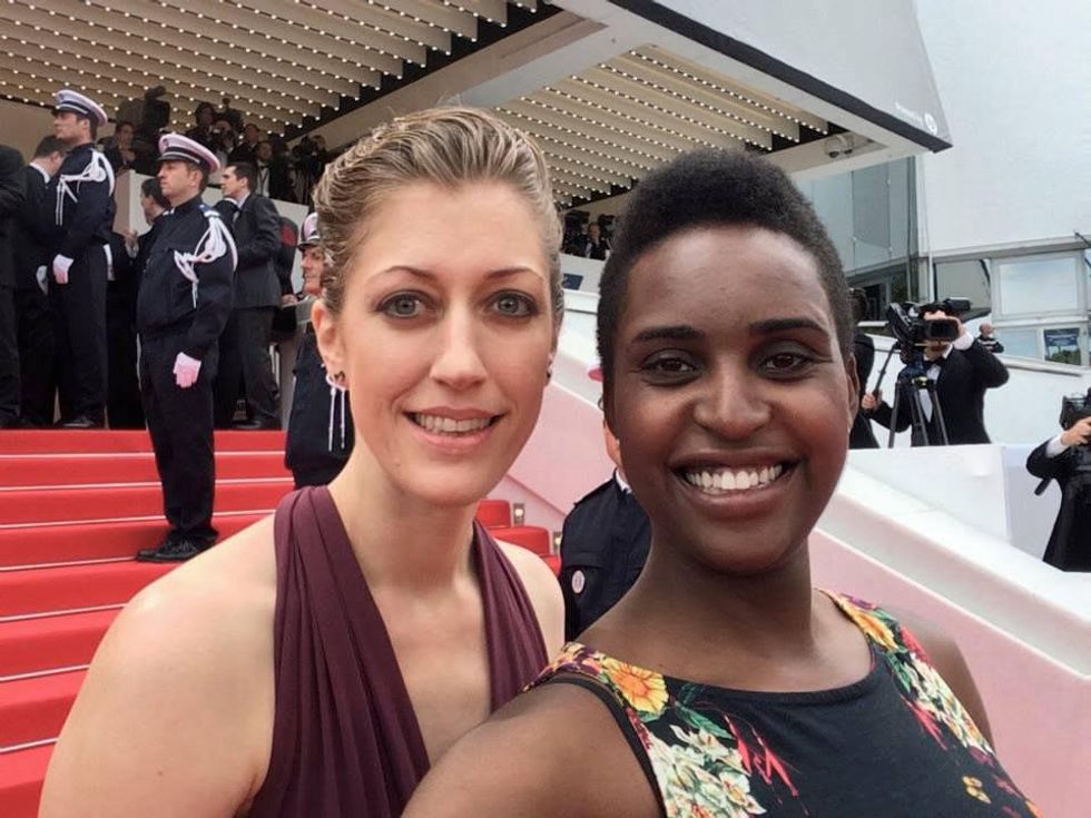 director Annie Silverstein with producer Monique Walton at 2014 Cannes Film Festival