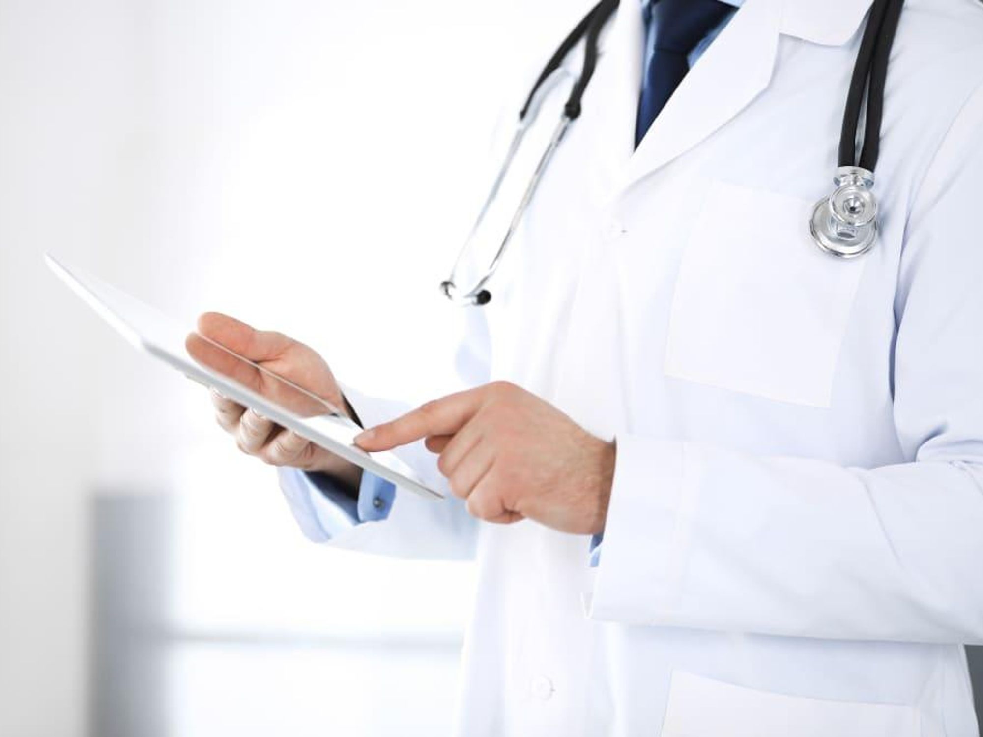 Doctor using a tablet