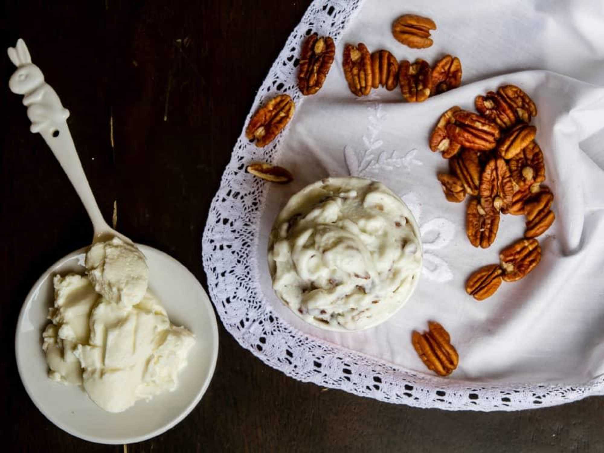 Dolce Neve goat milk ricotta and pecan gelato