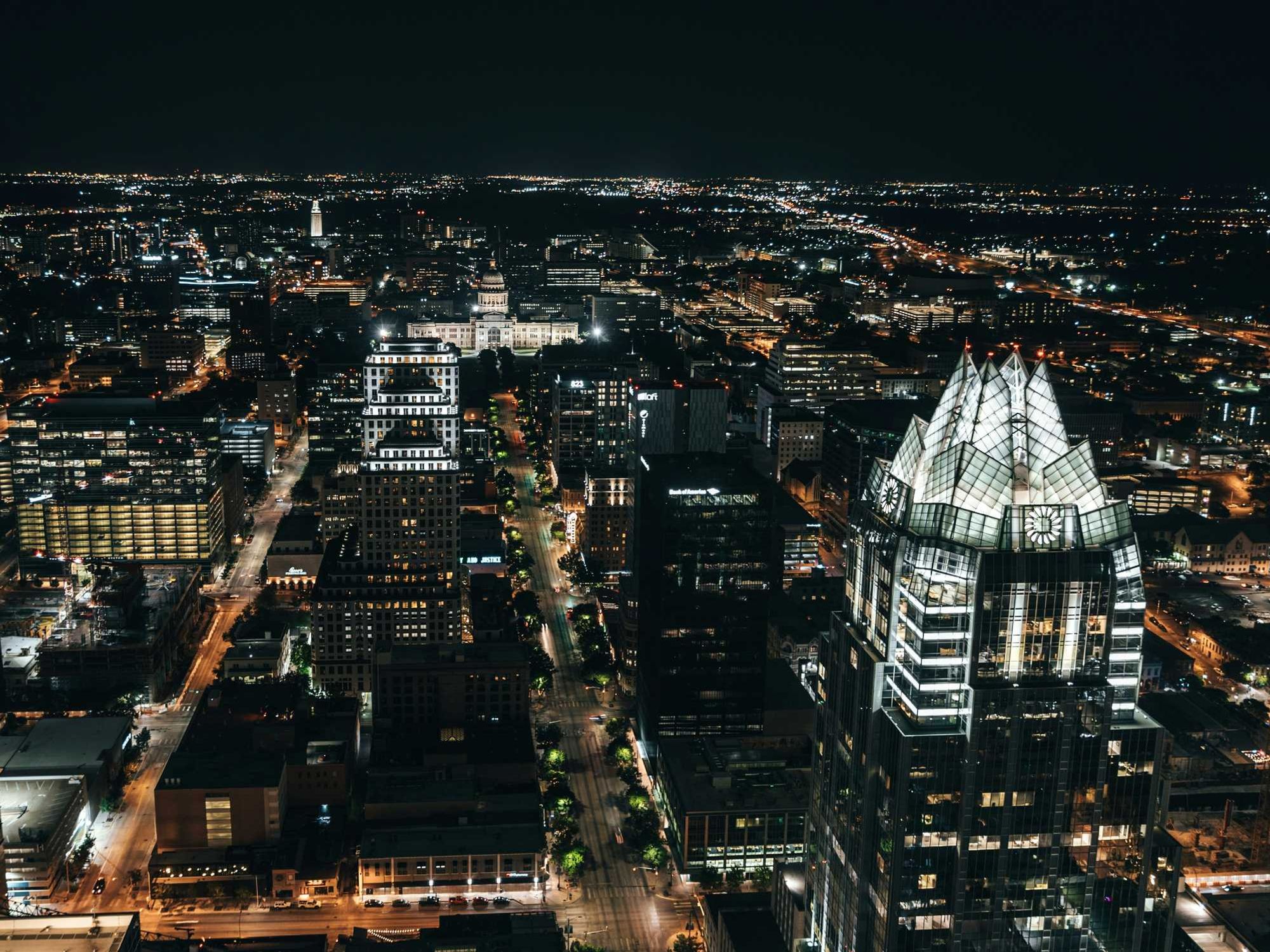 Downtown Austin at night