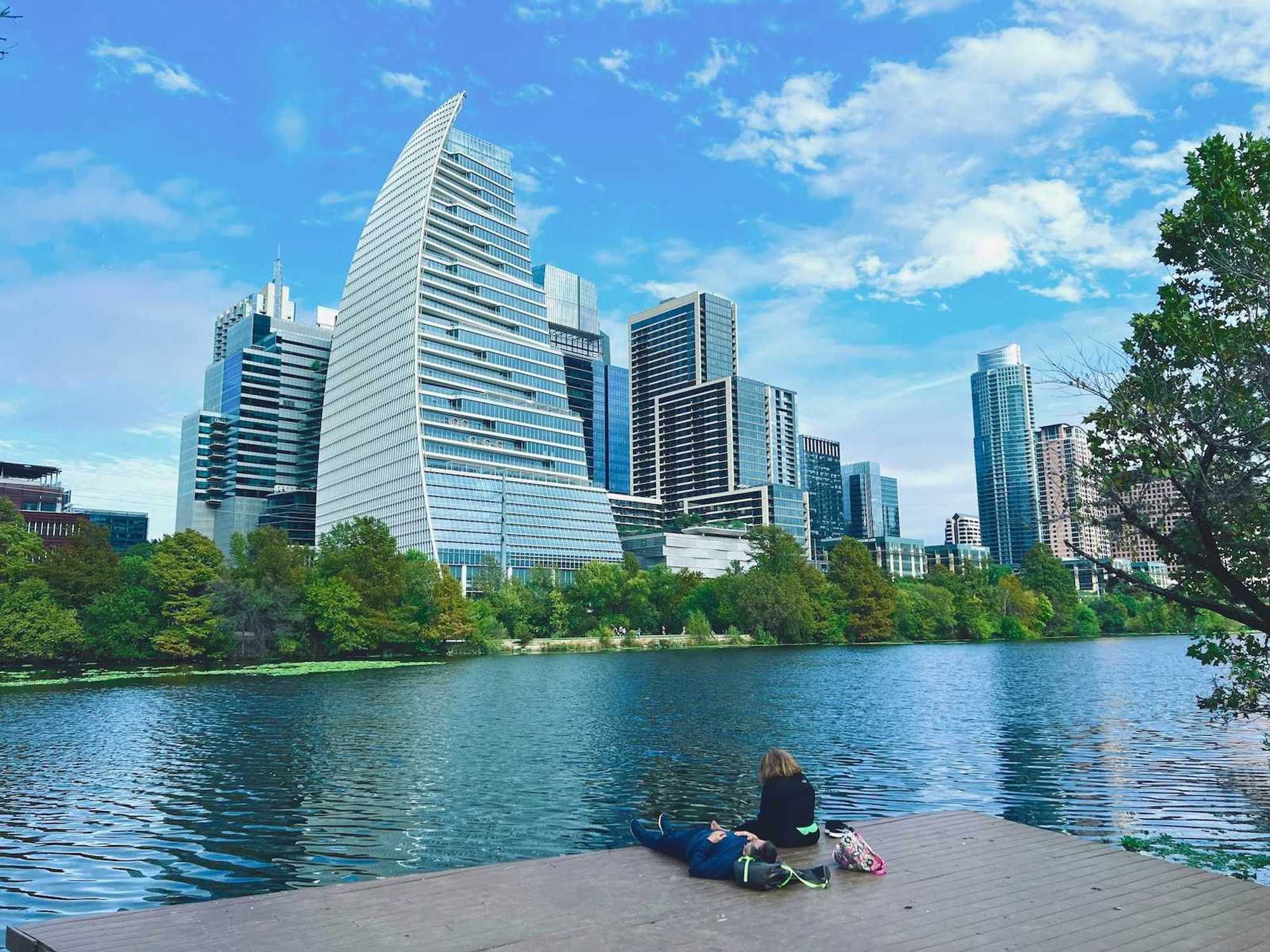 Downtown Austin from a pier