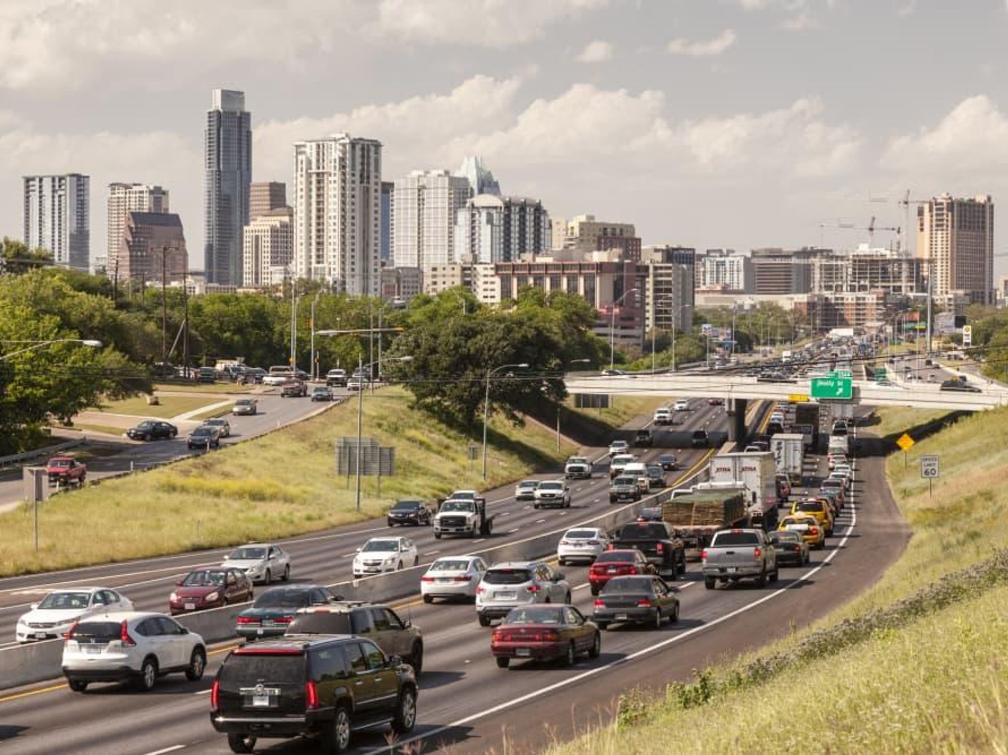 Downtown Austin rush hour traffic