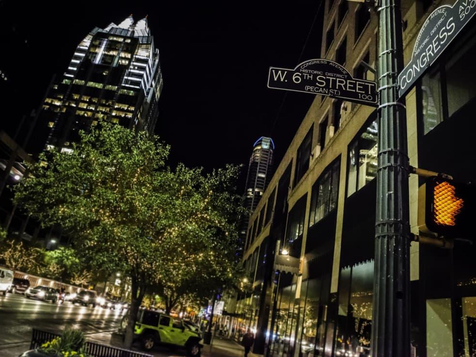 Downtown Austin Sixth Street and Congress Avenue