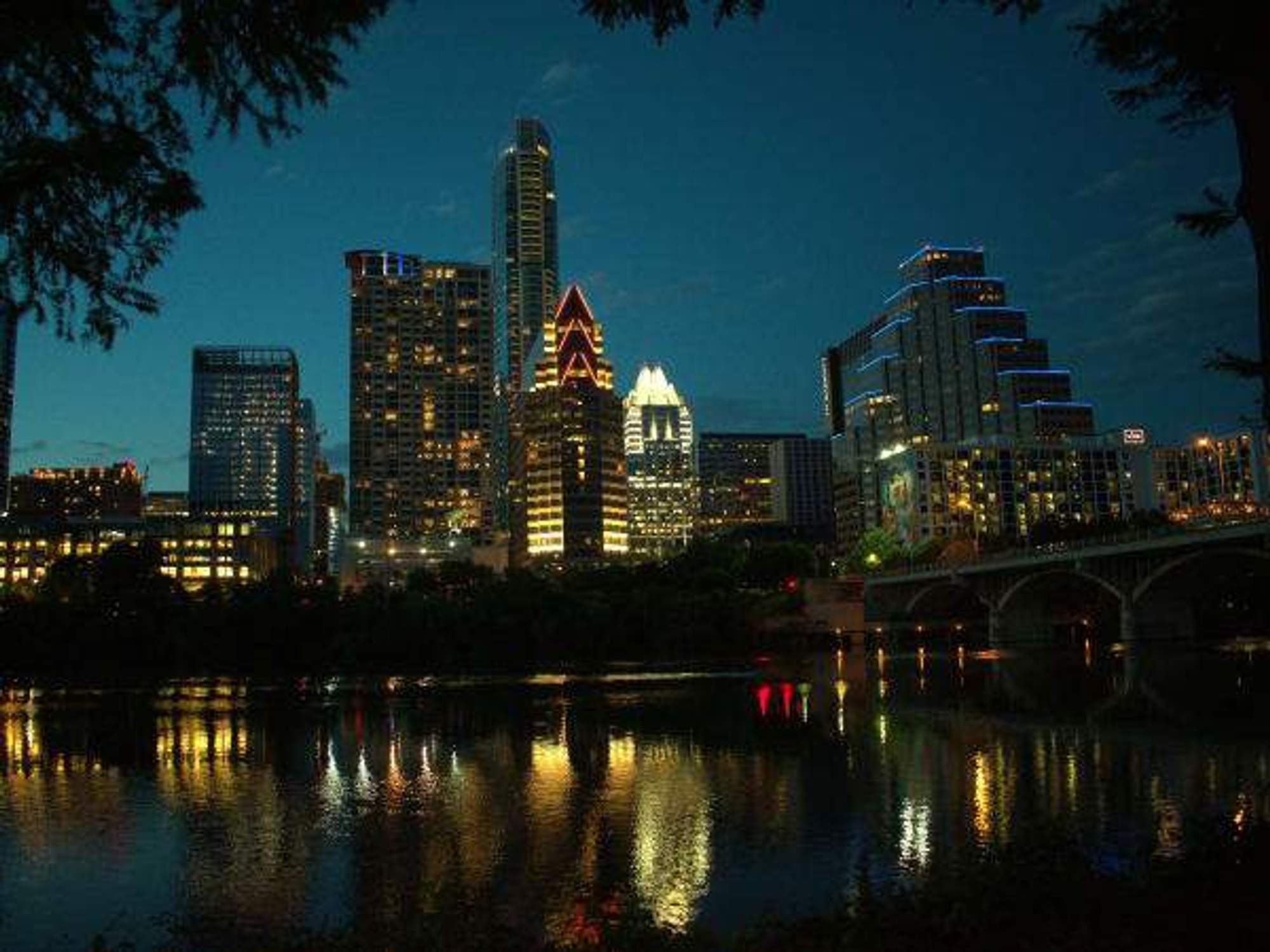 Downtown Austin skyline at night