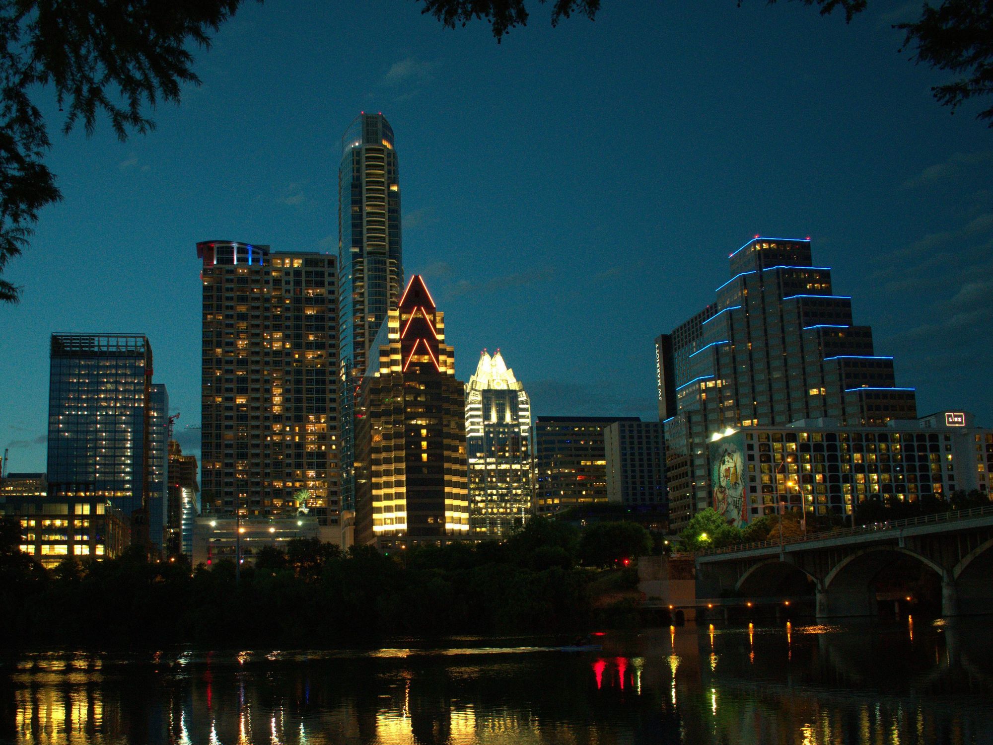 Downtown Austin skyline at night