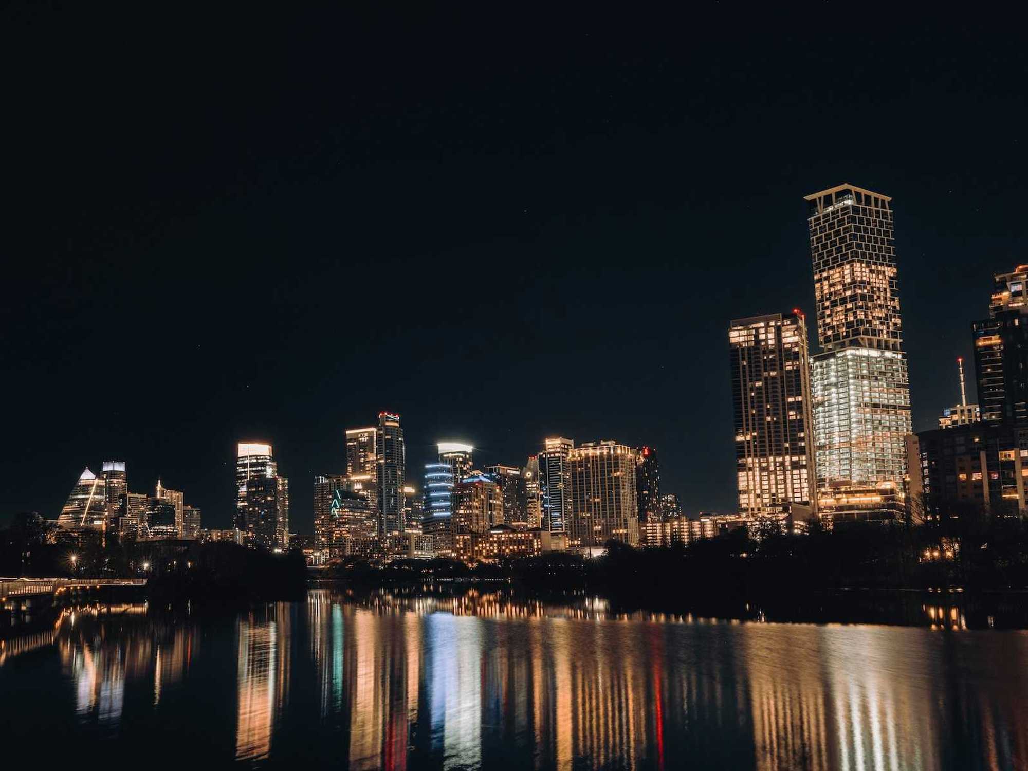 Downtown Austin skyline at night