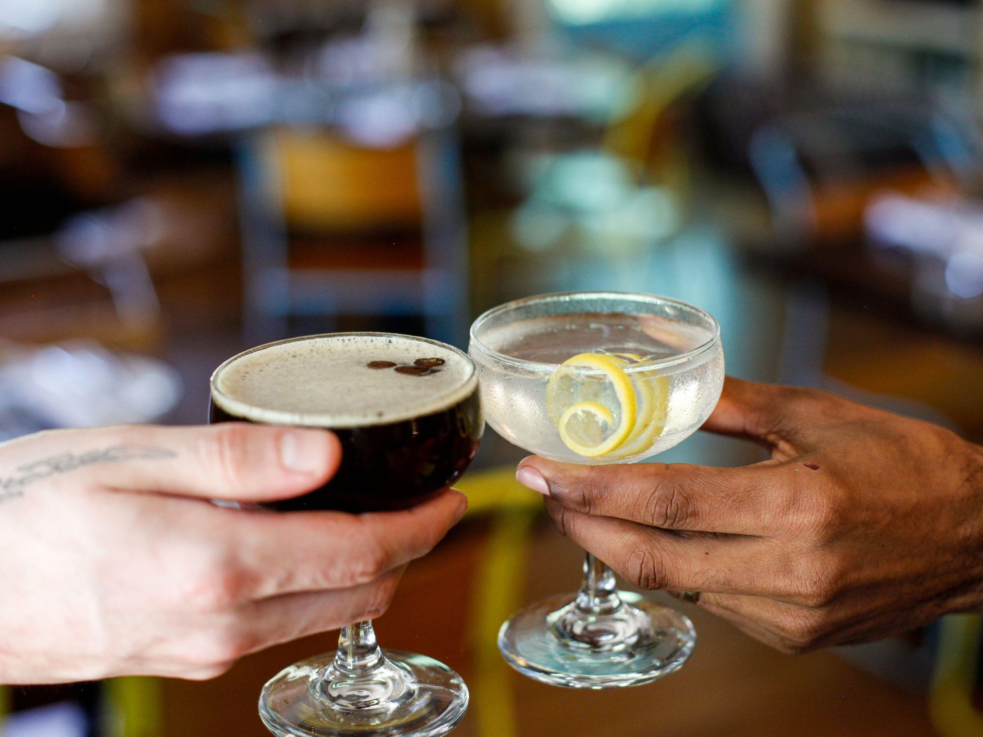 Drinks at Bar Peached in Austin