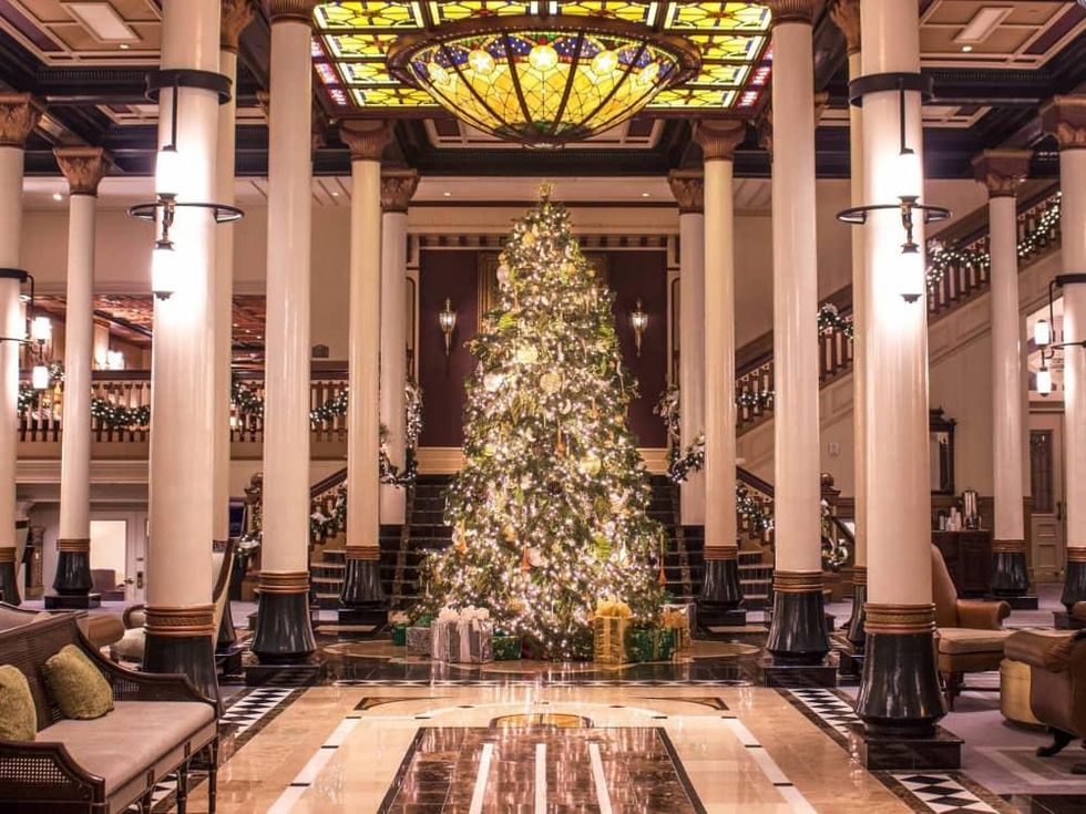 Driskill hotel Austin Christmas tree lobby