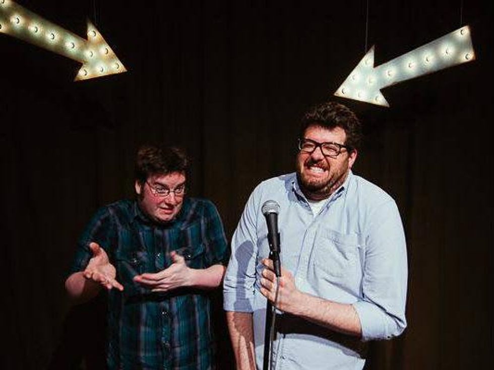 Duncan Carson and Brendan K. O'Grady hosting Sure Thing comedy at Austin Java
