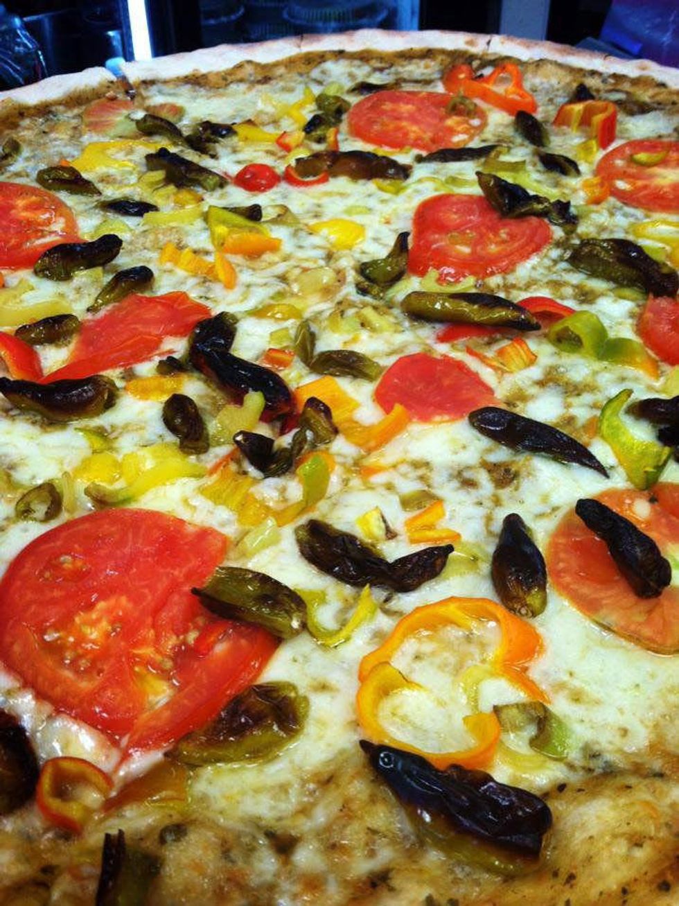 East Side Pies tomatillo pizza