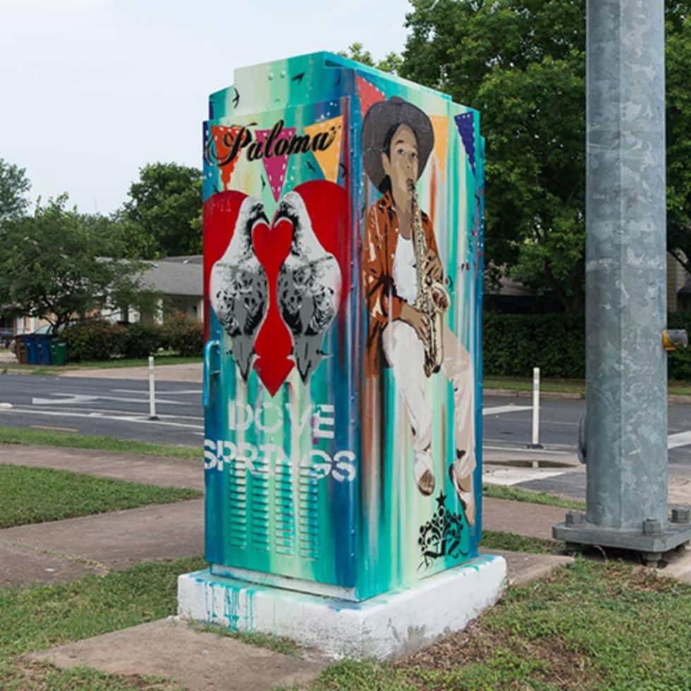 East Stassney Lane and Jacaranda Drive, by Niz