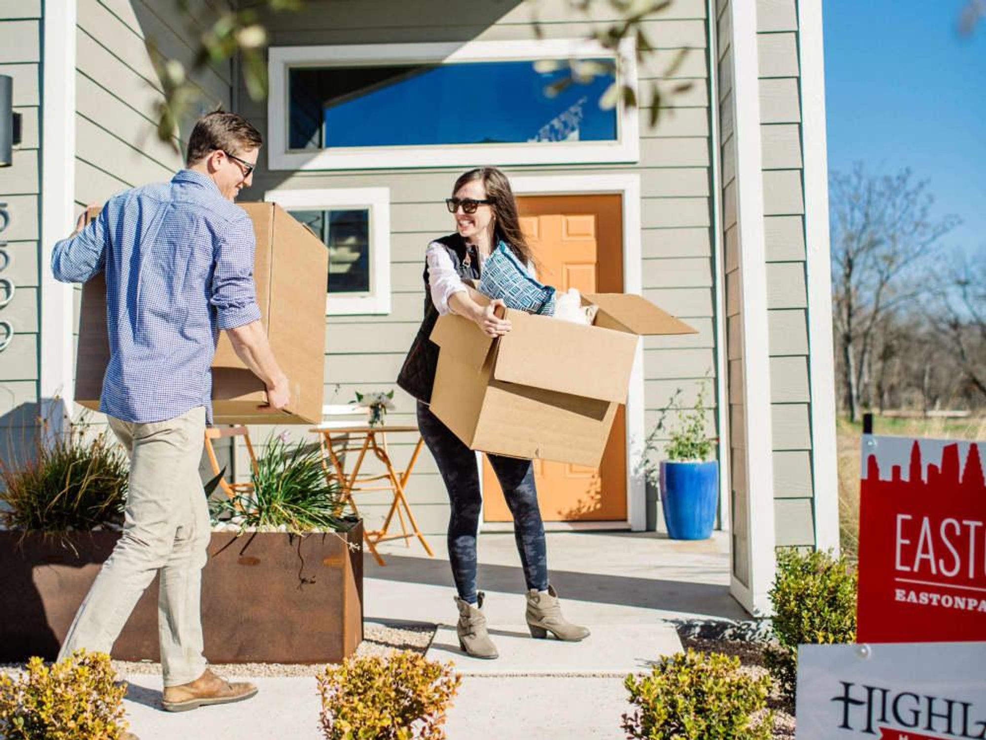 Easton Park development Austin home house move moving cardboard box