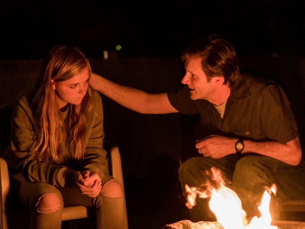 USA. Elsie Fisher and Josh Hamilton in a scene from the©A24 new film: Eighth
