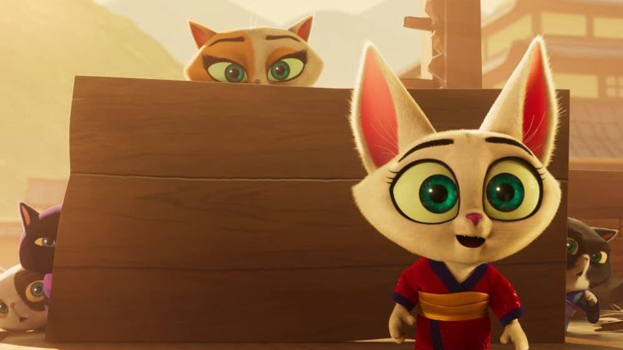 Emiko (Kylie Kuioka) and Yuki (Michelle Yeoh) in Paws of Fury: The Legend of Hank