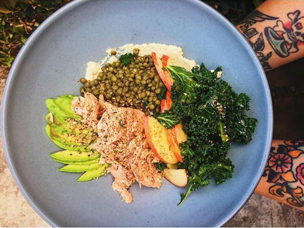 Epicerie's salmon + kale salad