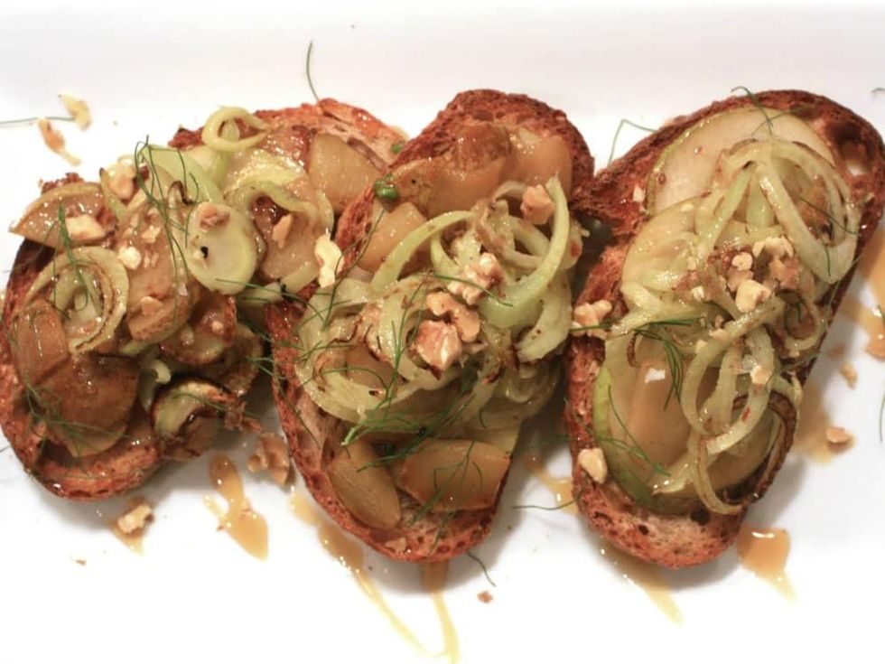Erin O'Leary Stewart pear fennel tartine
