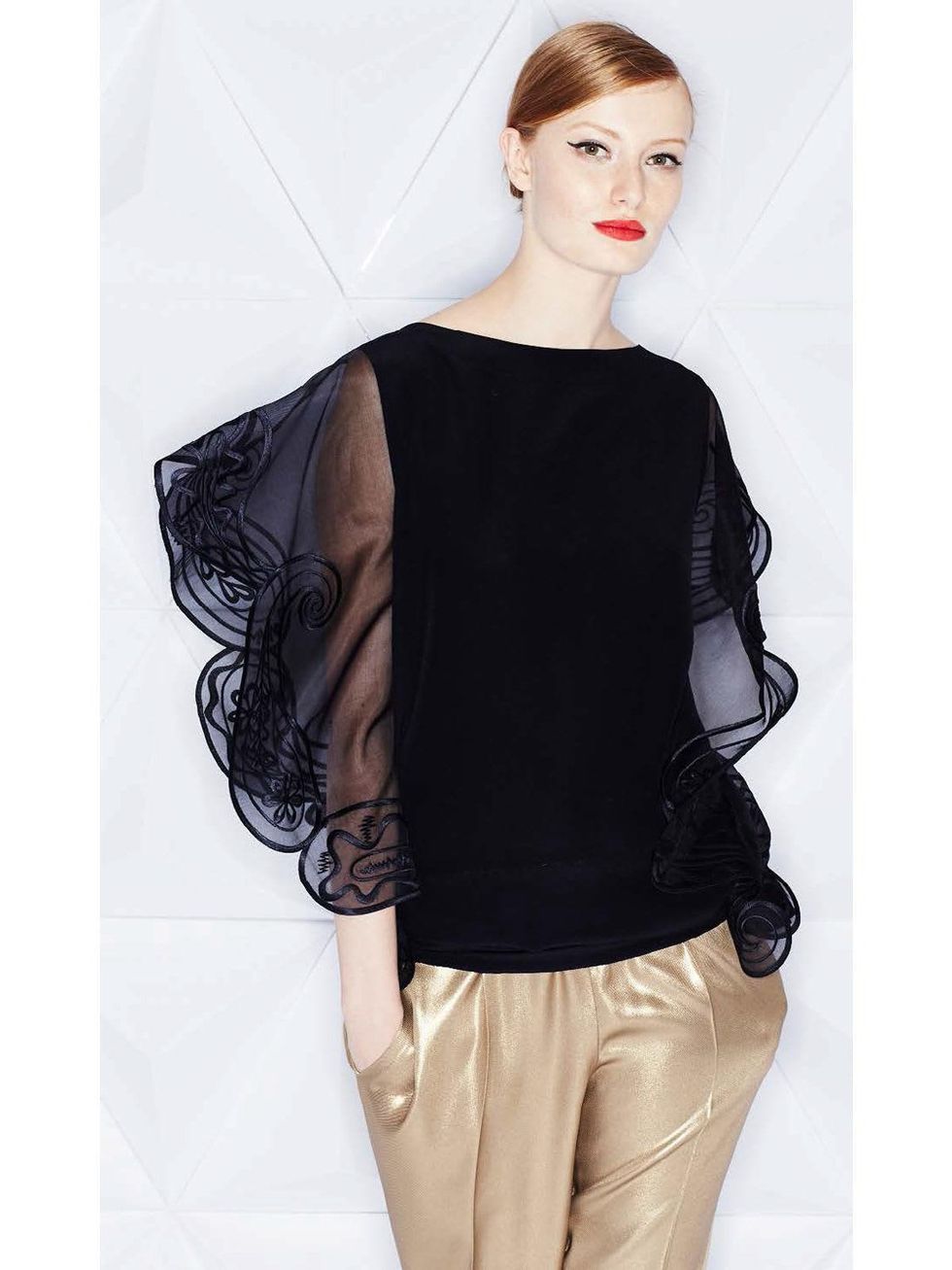 Escada spring 2015 and resort September 2014 Look 3 Resort 2015 Naisley Top, Resort 2015 Tanuna Pant