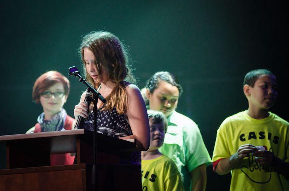 Esme's Posse presents an award at the AMP Ungala