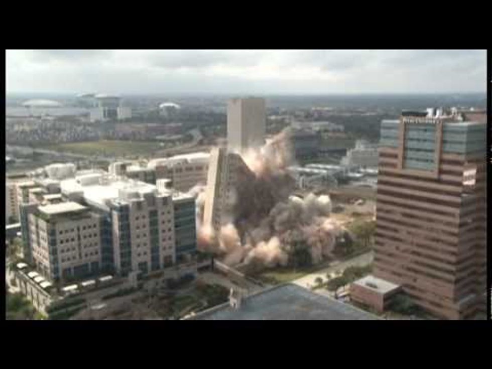Historic University of Texas MD Anderson tower implodes amidst foggy conditionsand mixed emotions