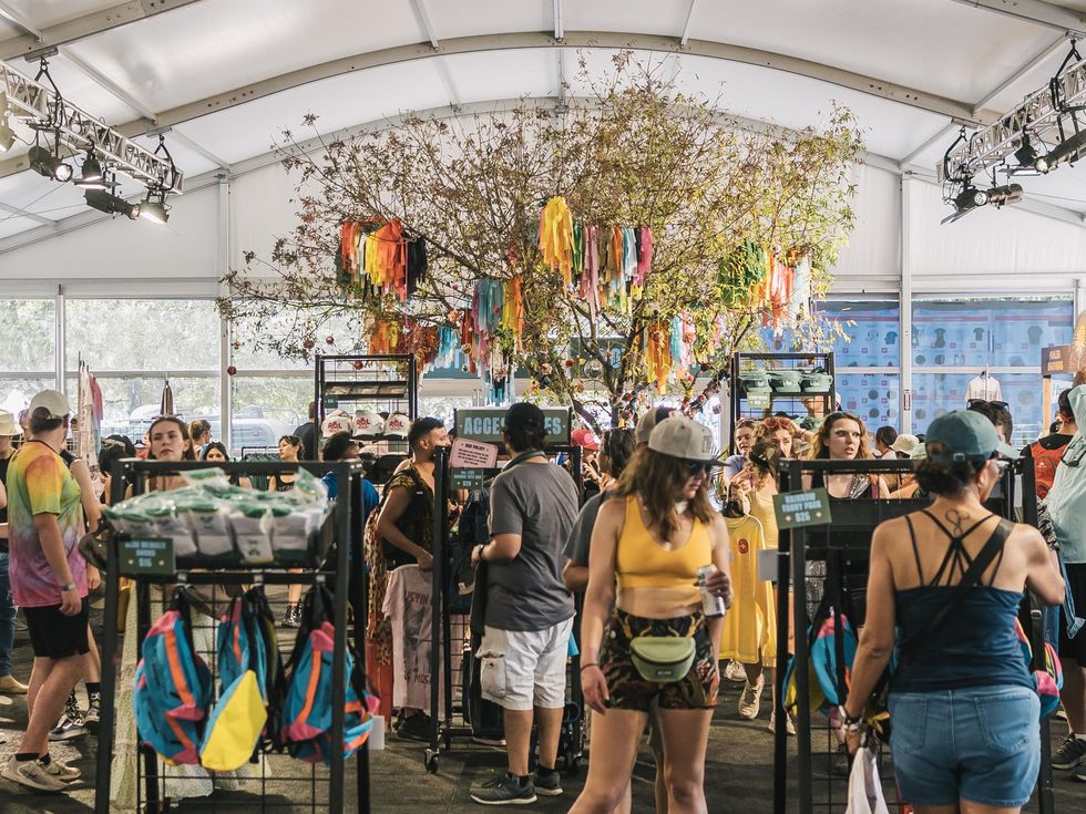 Fans merch shopping at Austin City Limits Festival.