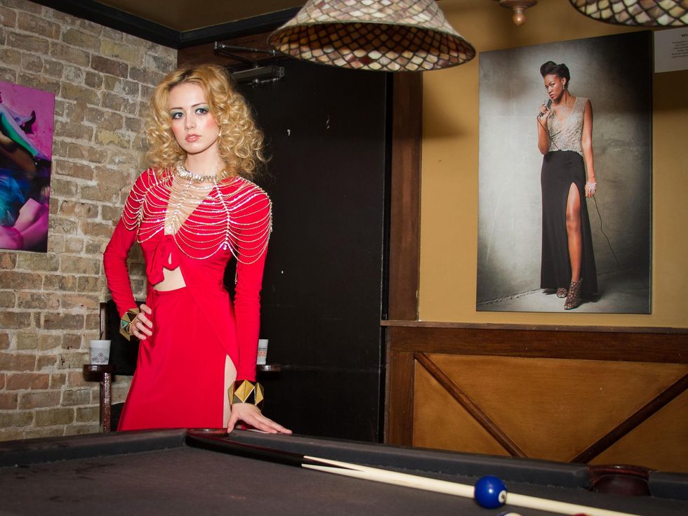 FashionXAustin Austin Fashion Week Kickoff 2015 at Speakeasy 1970s Look Michelle Washington