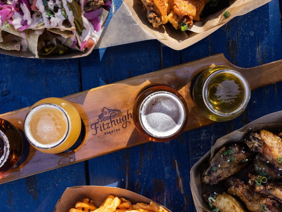 Fitzhugh Brewing flight and snacks