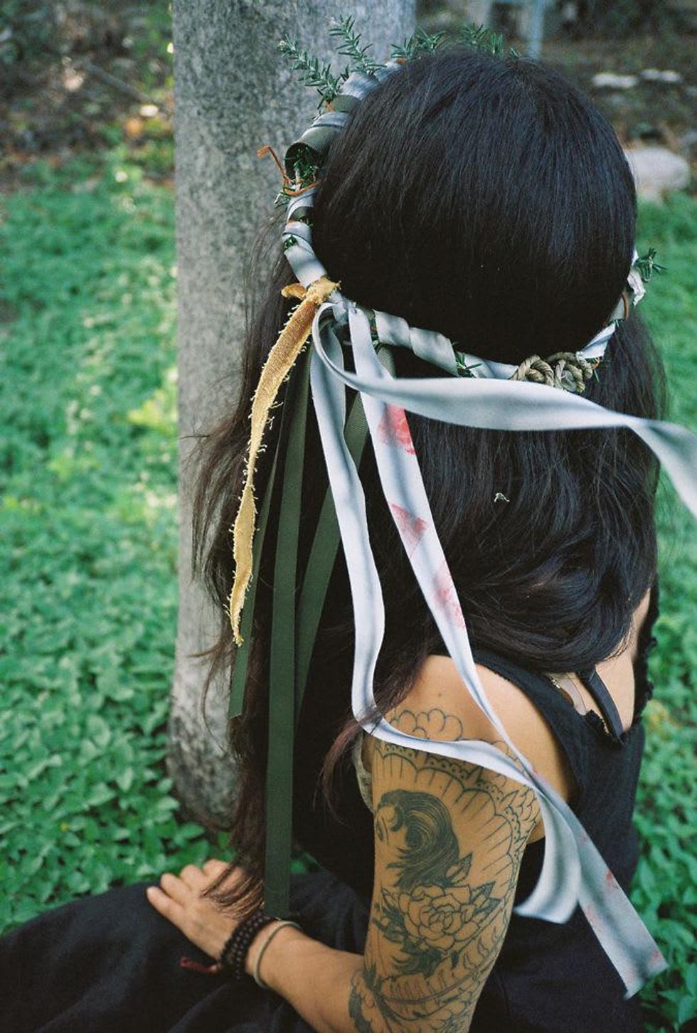 flower crown two on person