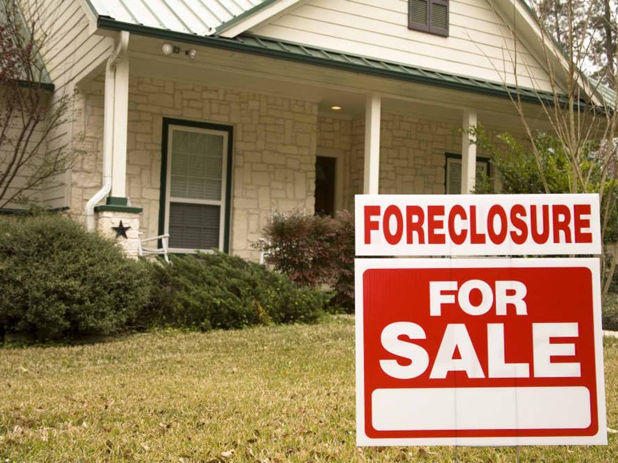 Foreclosure sign on house