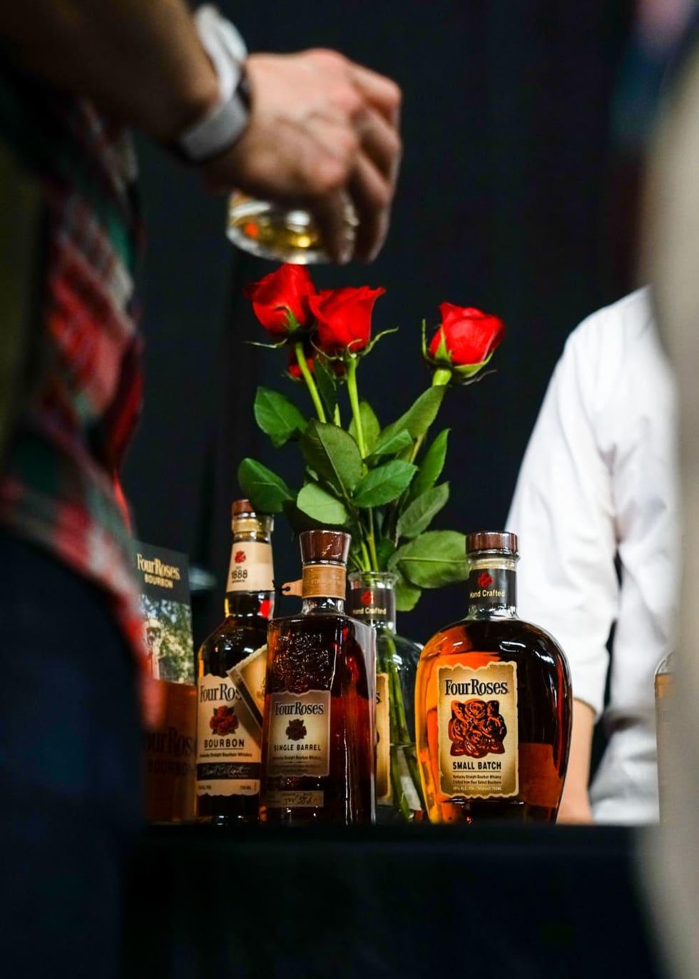 Four Roses bourbon bottles