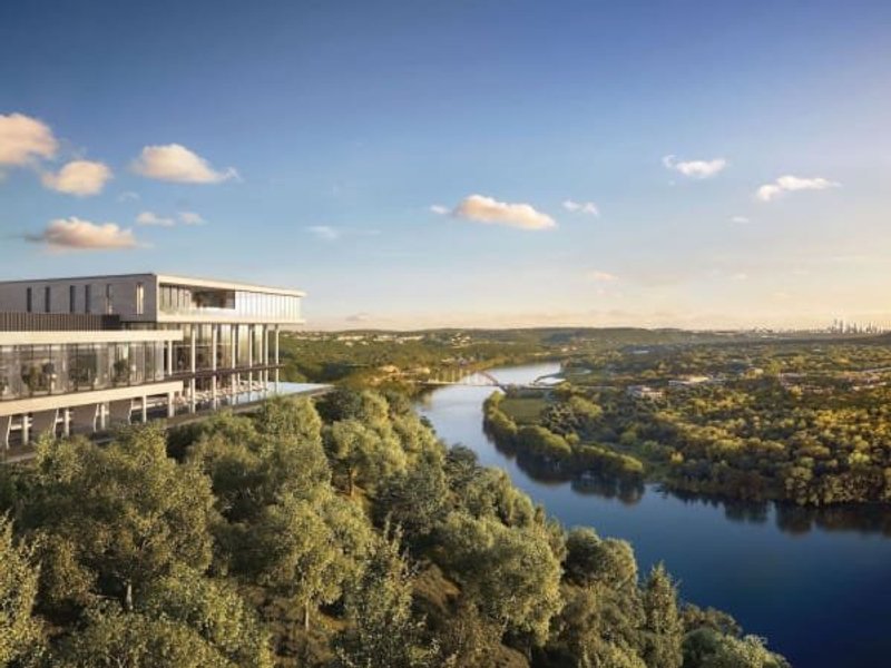 A theme throughout the residences and amenities is design that "feel private despite their scale." Rendering courtesy of DBOX for Austin Capital Partners