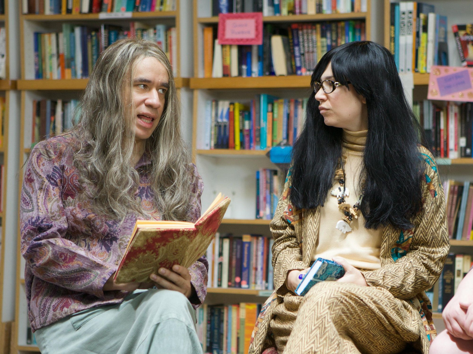 Fred Armisen and Carrie Brownstein as the bookstore owners in Portlandia