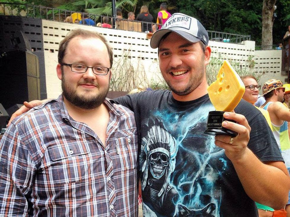 Freedmen's chefs with Quesoff trophy for meaty queso
