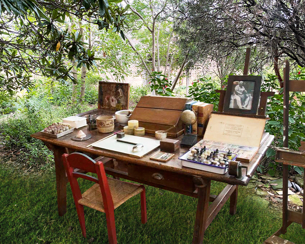 Frida Kahlo's desk at Frida Kahlo Oasis exhibit