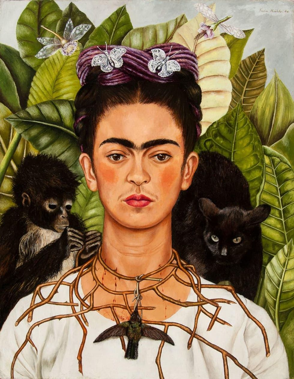 Frida Kahlo, Self-Portrait with Thorn Necklace and Hummingbird