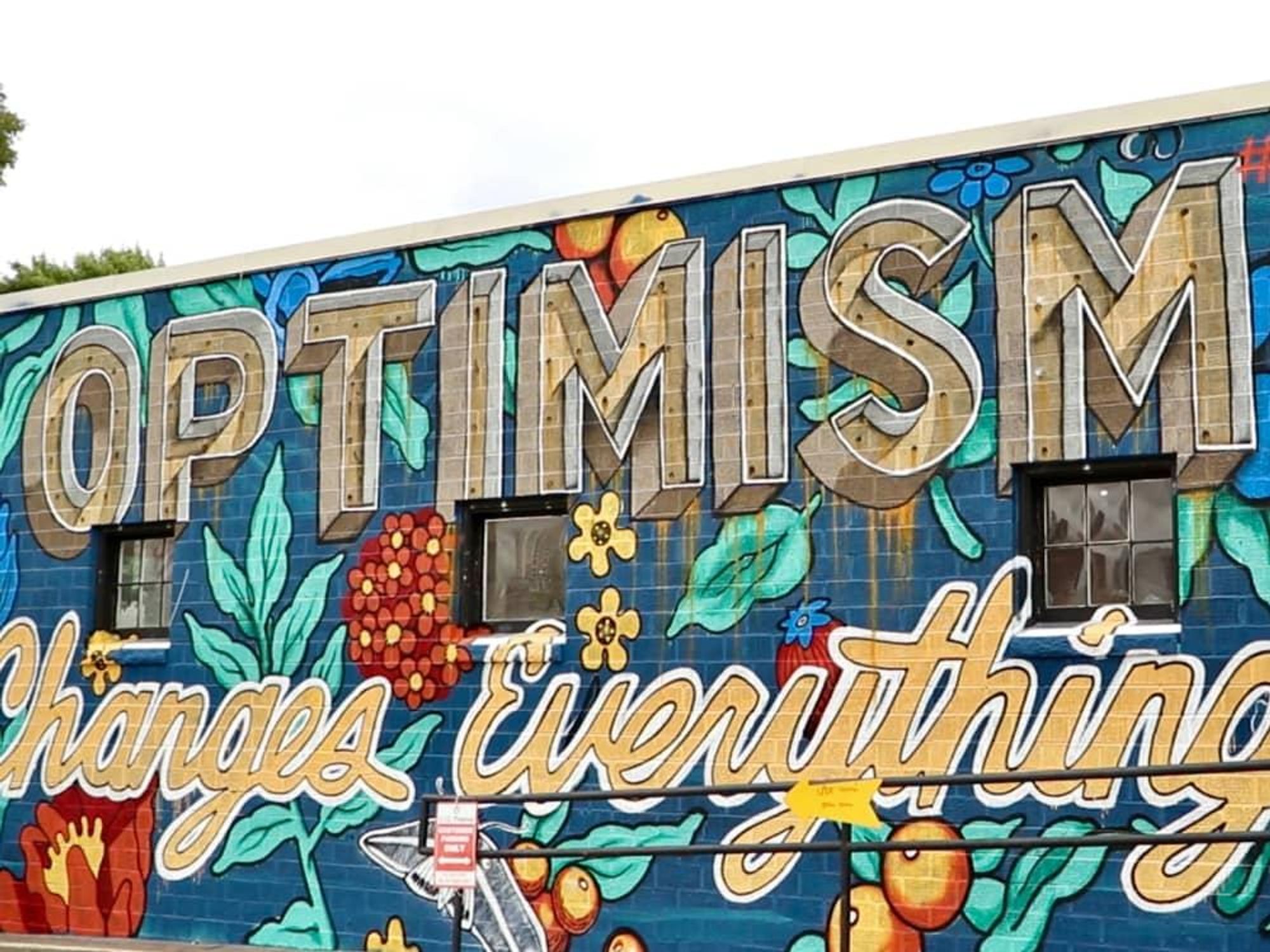 Frost Bank Opt for Optimism mural Austin