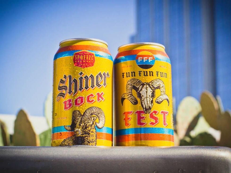 Fun Fun Fun Fest 10 Shiner Bock beer cans 2015