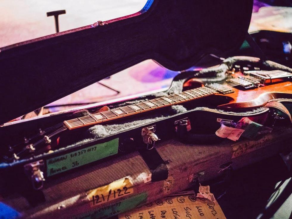 Gary Clark Jr. Antone's show guitar in case