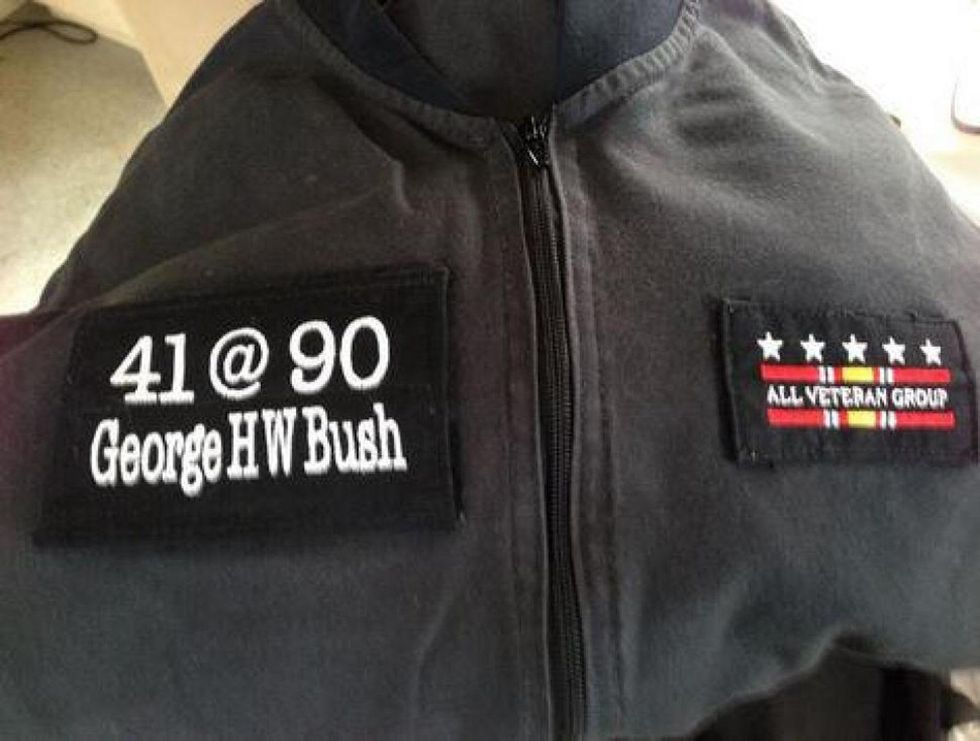 George H.W. Bush skydive suit