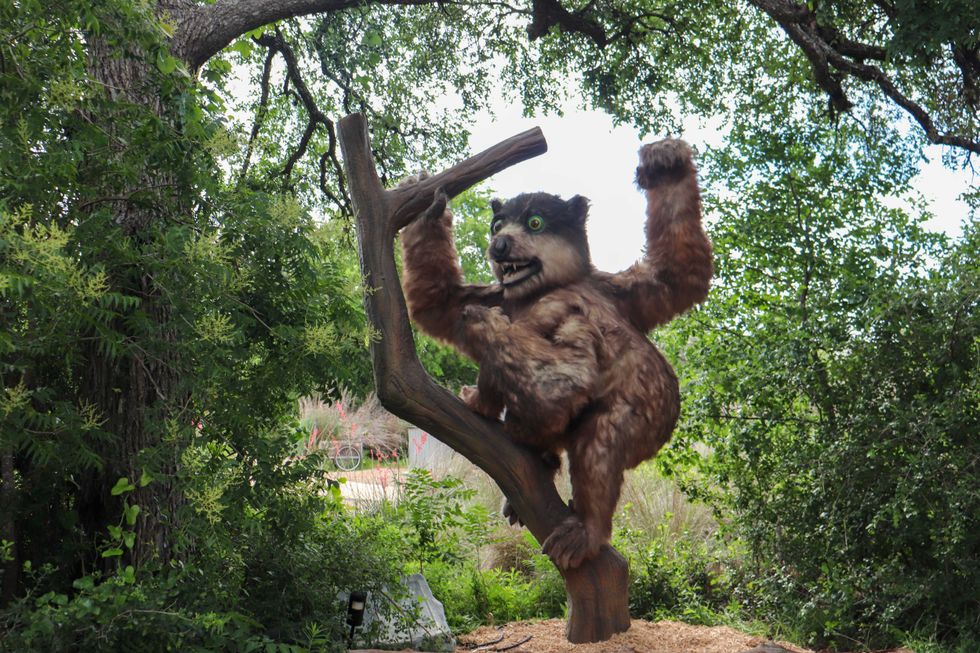 Giant lemur at at Lady Bird Johnson Wildflower Center's Ice Age exhibit