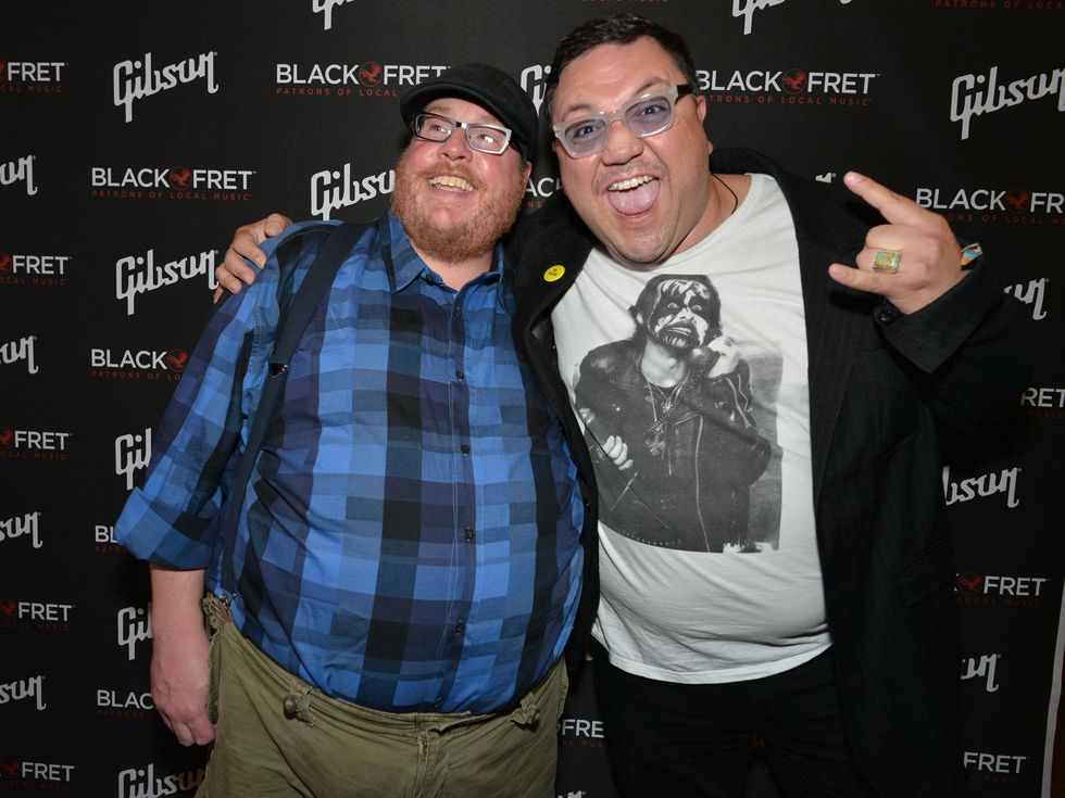 Gibson Black Ball Red Carpet Guests Robert Rankin and recording artist Nakia