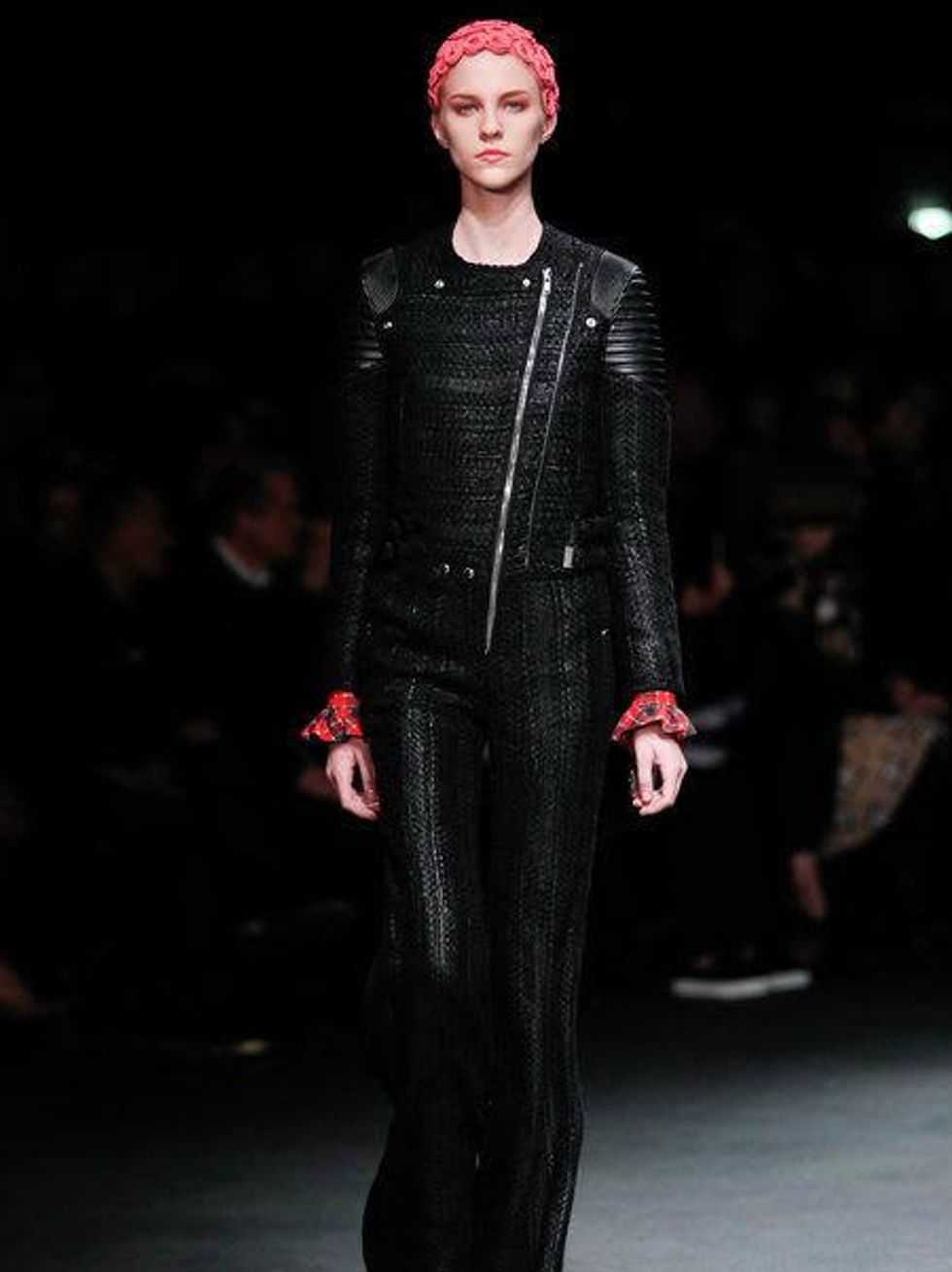 Givenchy leather jacket Fashion Week fall 2013