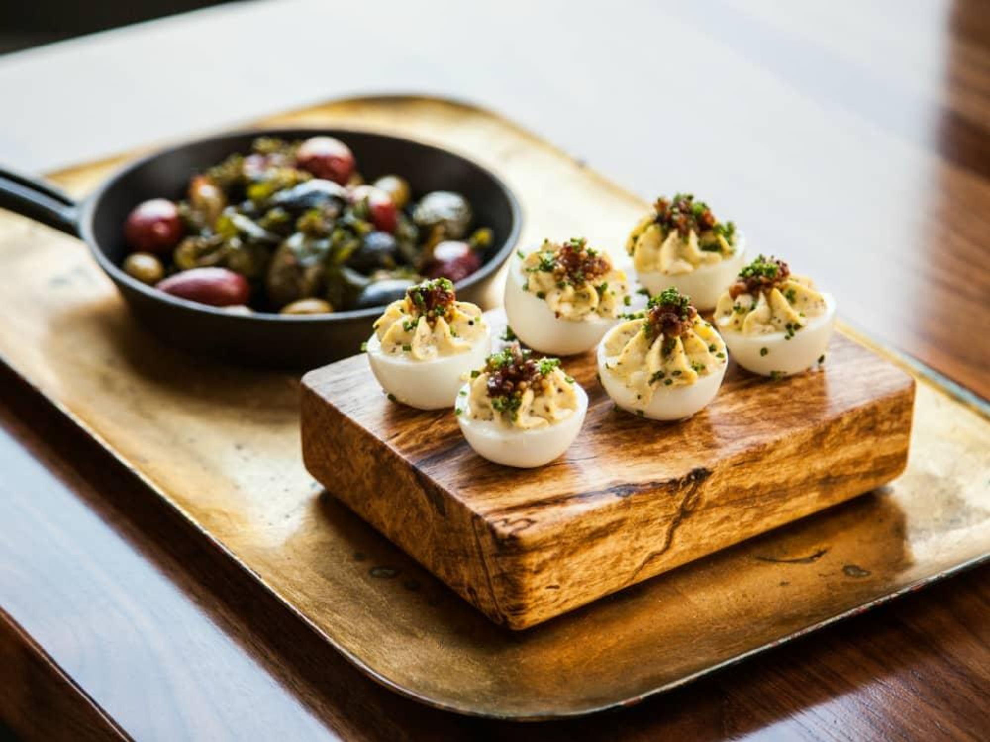 Goodall's Kitchen & Bar Austin restaurant Hotel Ella deviled eggs dish 2015