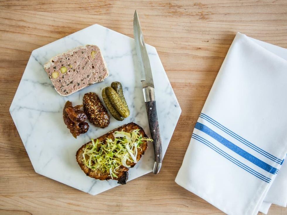 Goodall's Kitchen & Bar Austin restaurant Hotel Ella deviled toast dish plate 2015